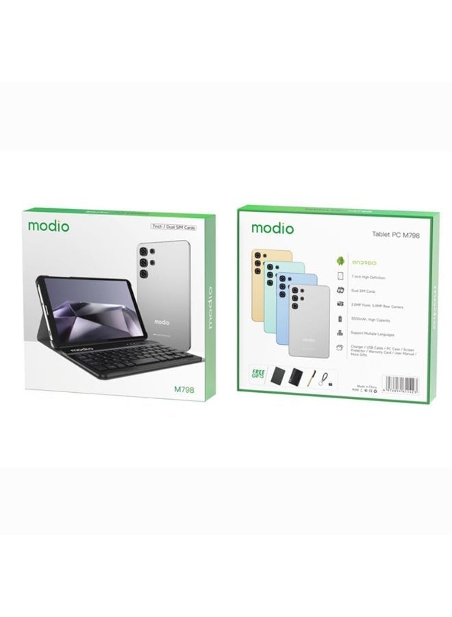 MODIO TAB Modio M798 Android Tablet, 7-inch HD Display, 6GB RAM, 256GB Storage, WiFi, Dual Camera, Keyboard & Mouse Included - Image 2