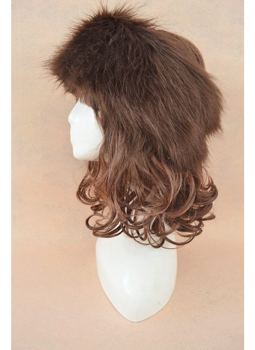 Generic - Imitation leather straw hat ring European and American popular headgear imitation fox fur head ring fur fur head ring hat factory wholesale Lake Blue - Image 1