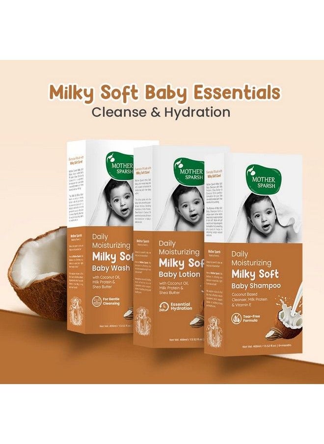 Mother Sparsh - Milky Soft Baby Shampoo For Daily Moisturizing ; Tear Free Formula With Milk Protein Vitamin E & Coconut Oil ; 400Ml - Image 1