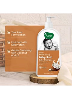 Mother Sparsh Milky Soft Baby Shampoo For Daily Moisturizing ; Tear Free Formula With Milk Protein Vitamin E & Coconut Oil ; 400Ml  - Image 3