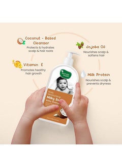 Mother Sparsh Milky Soft Baby Shampoo For Daily Moisturizing ; Tear Free Formula With Milk Protein Vitamin E & Coconut Oil ; 400Ml  - Image 4
