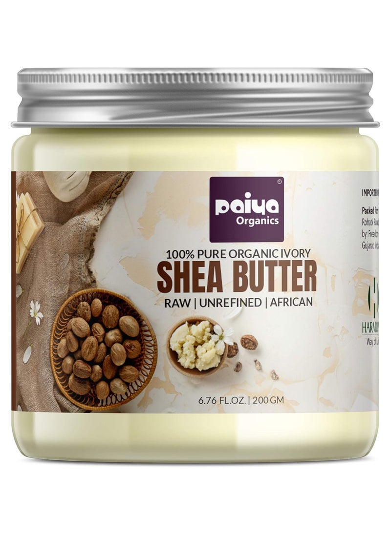 Paiya Organics - 200g Raw Unrefined Organic Shea Butter For Skin Face Hair and Stretch Marks - Image 1
