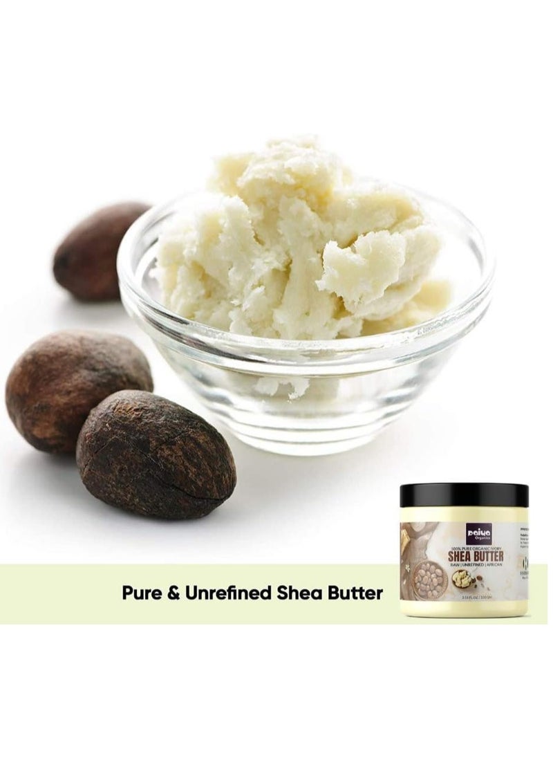 Paiya Organics - 200g Raw Unrefined Organic Shea Butter For Skin Face Hair and Stretch Marks - Image 1