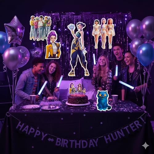 Wanna Party Kpop Demon Hunters Birthday Decoration- Pack of 5 Theme Party Cutouts for Kpop Party Supplies - Image 3
