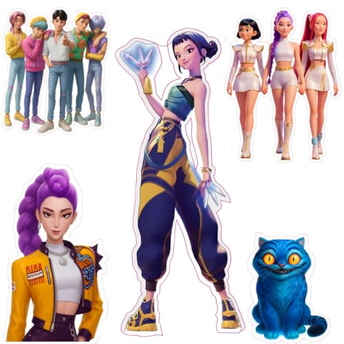 Wanna Party Kpop Demon Hunters Birthday Decoration- Pack of 5 Theme Party Cutouts for Kpop Party Supplies - Image 1