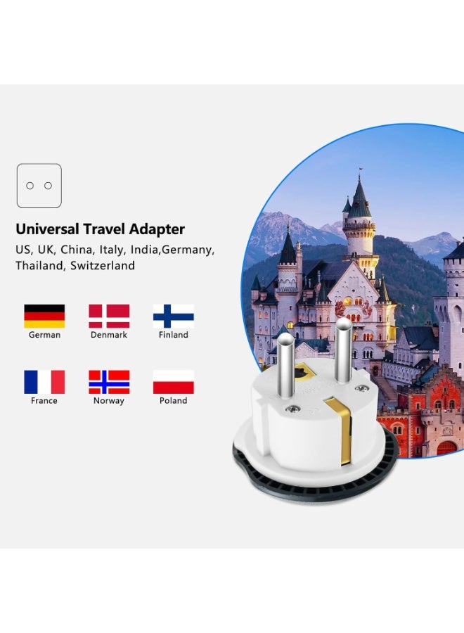 ADAK European Plug Adapter 4 Pack, US UK UAE AU CN to EU Plug Adapter Type E/F, Travel Adapter for Europe, Germany France Spain Italy, Universal European Power Plug Converter, 16A 250V Safety Adapter - Image 4