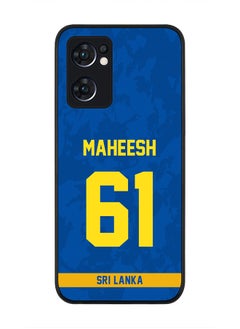 Rugged Black Edge Case for Oppo Reno7 5G , Slim fit Soft Case Flexible Rubber Edges Thin Cover - Player Name - Maheesh Theekshana, Jersey Number- 61