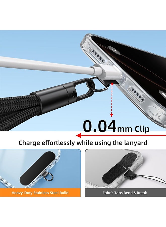 3-in-1 Cell Phone Lanyard, Adjustable Universal Crossbody Phone Lanyard Compatible with Most Smartphones (Black) - Image 4