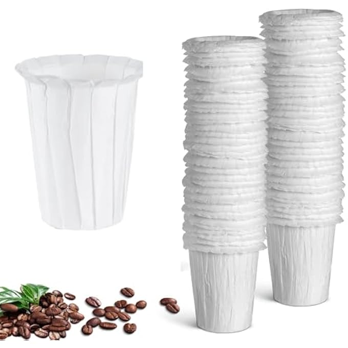 KASTWAVE Disposable Coffee Filters For KCarafe Reusable Filters Reusable Filter Includes Reusable Filter And Coffee Scoop Paper Disposable Coffee Filter For Keurig KCarafe White 100 Count - Image 2