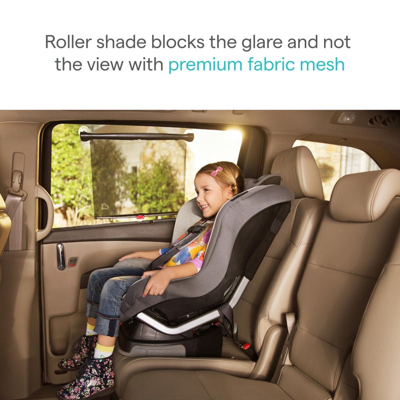 Munchkin Brica Sun Safety Car Window Shade with Heat Alert, Helps Block UVA/UVB Rays, 2 Pack, Black - Image 2