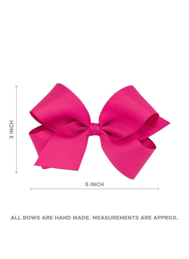 Wee Ones Wee Ones Girls Holiday-themed Pink Candy Cane Printed Grosgrain Hair Bow, Candy Cane, Medium  - Image 4