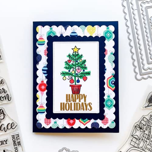 hinana 7pcs/Set Rectangle Frame Metal Die Cuts, Scallops Stitched Nesting Tag Background Cutting Dies for DIY Scrapbooking Album Decorative Embossing Paper Card Making - Image 4
