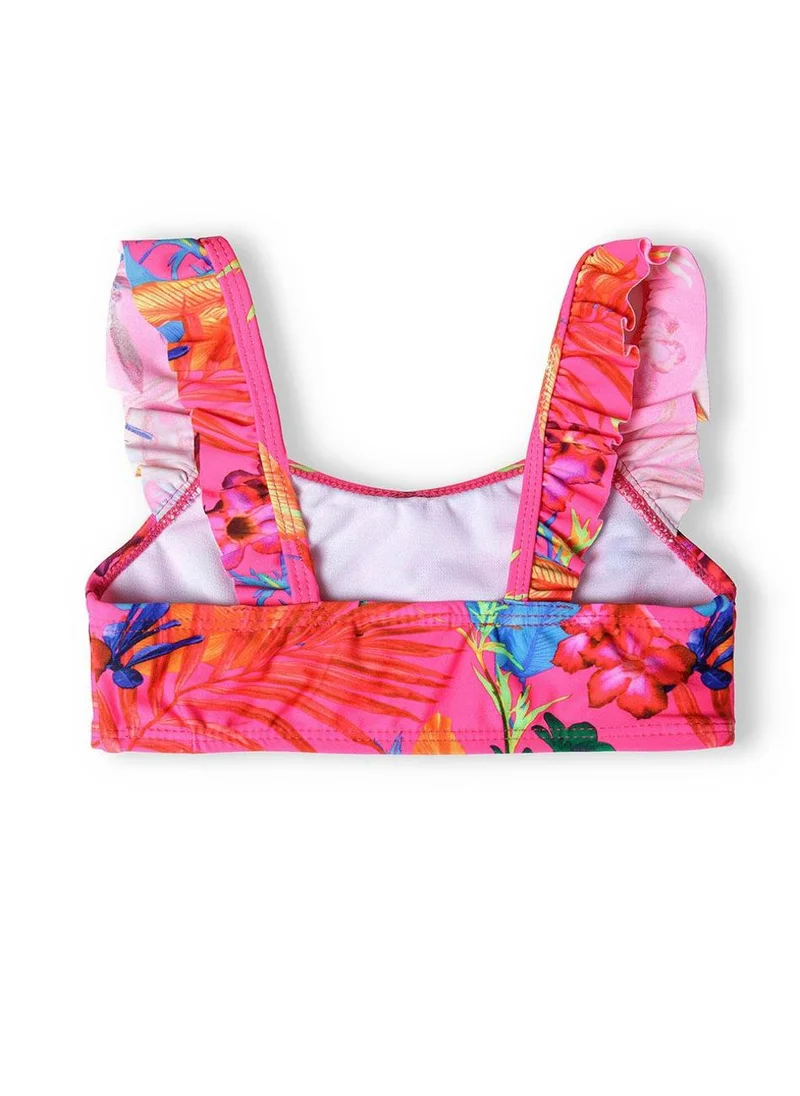 MINOTI Girls Bikini Set with Tropical Print and Ruffle Straps