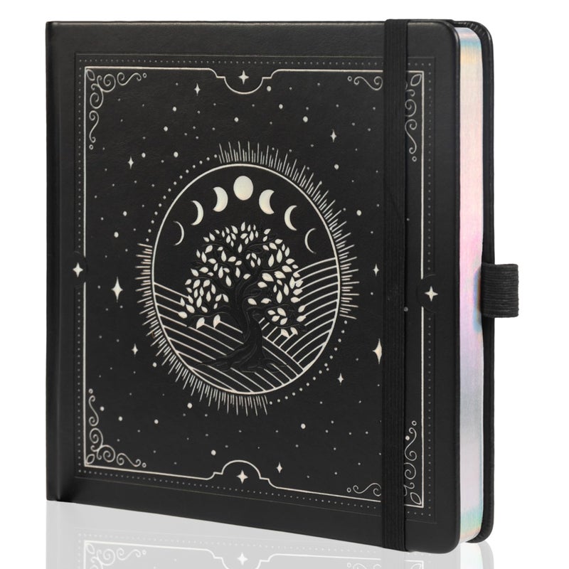 TIEFOSSI Tree of Life Journal, Square Dotted Journal for Women Men, Dot Aesthetic Notebook with 160 Numbered Pages, Hardcover Vegan Leather Journals with Bookmark, 160 GSM Thick Paper, 8 x 8 IN - Image 1