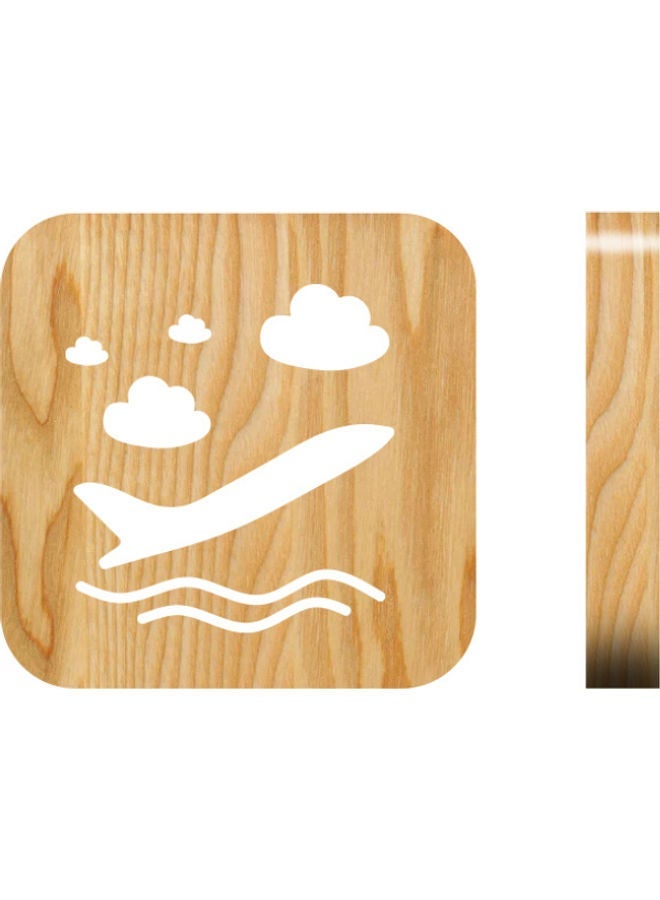 NIBEMINENT Wooden Creative Night Table Lamp Beige 19x19cm - Image 1