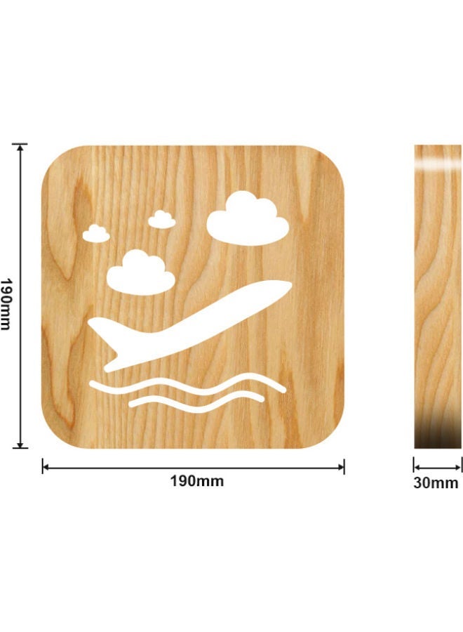 NIBEMINENT Wooden Creative Night Table Lamp Beige 19x19cm - Image 2