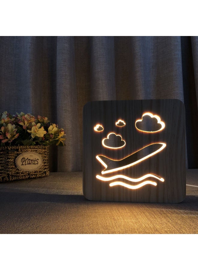 NIBEMINENT Wooden Creative Night Table Lamp Beige 19x19cm - Image 5