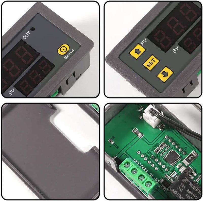Greluma 1 x Digital Temperature Controller AC 110V-220V 10A with NTC Probe 10K Waterproof, Heating Cooling Thermostat Sensor Switch Meter Range from -50°C to 110°C - Image 4