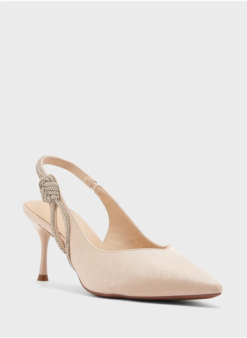 Ella Limited Edition Diamante Sling Back Pointy Pump