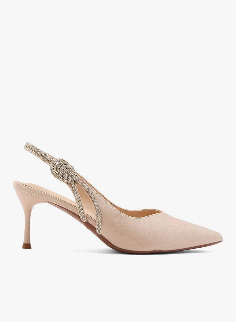 Diamante Sling Back Pointy Pump