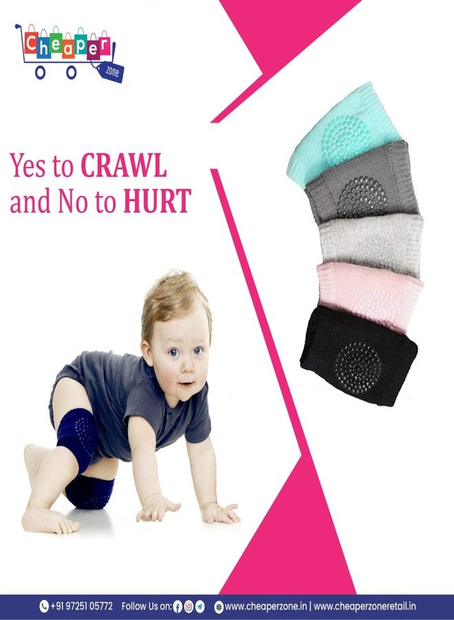 LEDHOLYT Pack of 1 Pairs Baby Knee Pads for Crawling, Anti-Slip Padded Stretchable Elastic Cotton Soft Breathable Comfortable Knee Cap Elbow Safety Protector,Multicolor PPK24X9 - Image 5