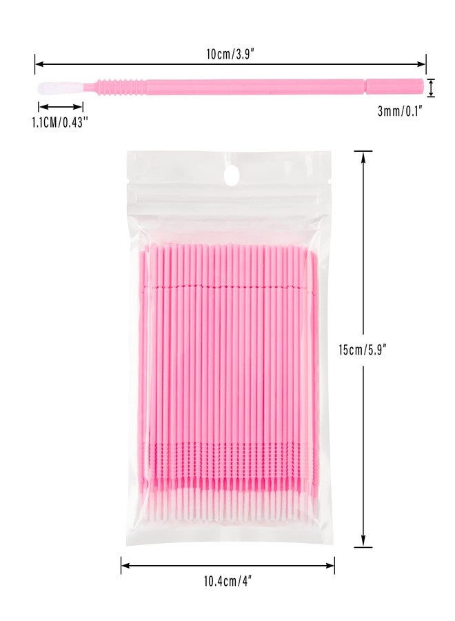 G2PLUS Micro Cotton Swabs, 200pcs Disposable Micro Applicator, Microswabs for Eyelash Extensions, Micro Applicator Brush Cleaning Tool for Lashes, Dental, Nails, Eyeliner and Personal Care (Pink) - Image 2