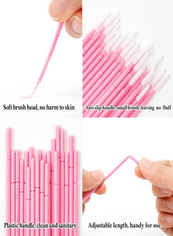 G2PLUS Micro Cotton Swabs, 200pcs Disposable Micro Applicator, Microswabs for Eyelash Extensions, Micro Applicator Brush Cleaning Tool for Lashes, Dental, Nails, Eyeliner and Personal Care (Pink) - Image 5