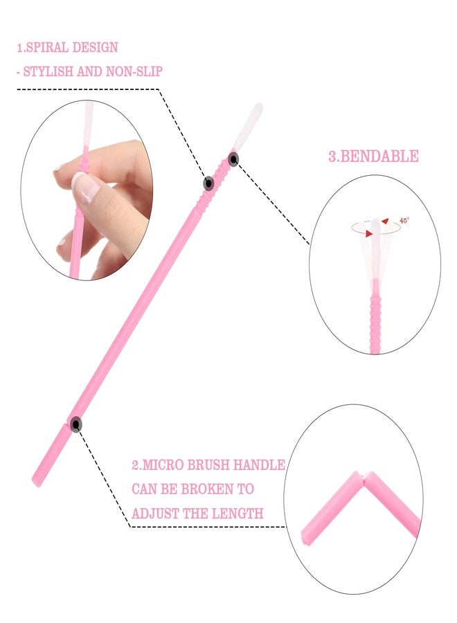 G2PLUS Micro Cotton Swabs, 200pcs Disposable Micro Applicator, Microswabs for Eyelash Extensions, Micro Applicator Brush Cleaning Tool for Lashes, Dental, Nails, Eyeliner and Personal Care (Pink) - Image 3