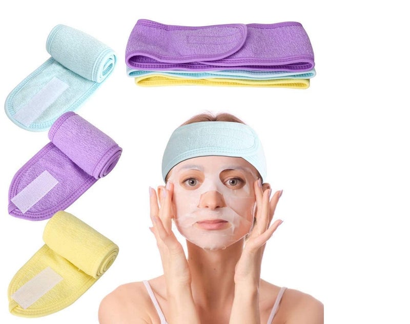Osceola 3 PCS facial headband for women gym Makeup and Sport Headband Stretch Towel for Bath NonSlip Stretchable Elasticized Facial Headband Headband Stretch Towel for Bath - Image 1