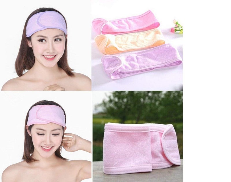 Osceola 3 PCS facial headband for women gym Makeup and Sport Headband Stretch Towel for Bath NonSlip Stretchable Elasticized Facial Headband Headband Stretch Towel for Bath - Image 5