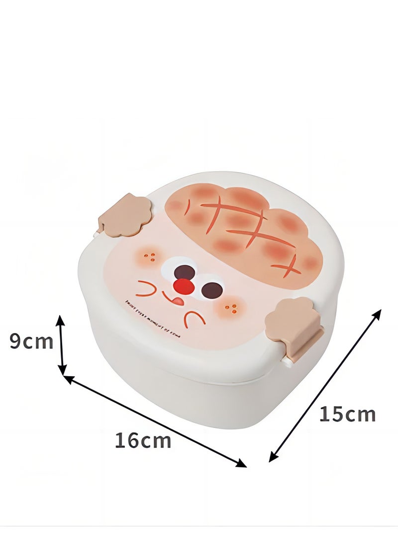 Bento Box, 3 Compartments 1000ml Lunch Box For Kids with Reusable Spoon and Fork, Leakproof Food Container for On the Go Meal  - Image 2