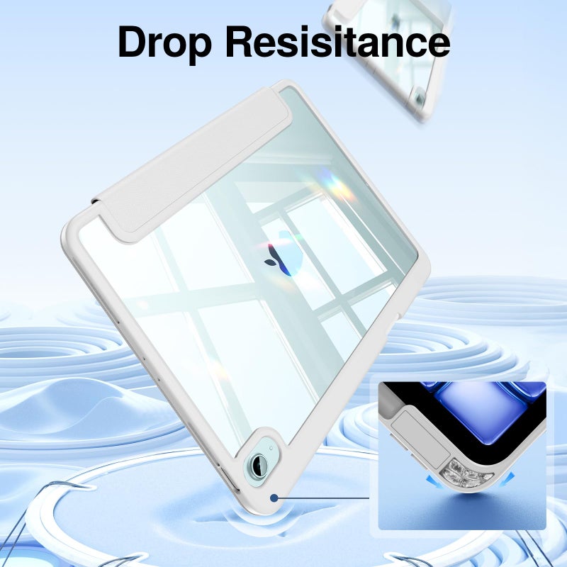 SMARTDEVIL Magnetic Case for iPad Air 13 inch (M3 2025/ M2 2024, 7th/6th Gen) & iPad Pro 12.9 inch (2018/2020, 3rd/4th Gen), Slim Trifold Stand with Clear Hard Back, Auto Wake/Sleep â€“ Light Gray - Image 4