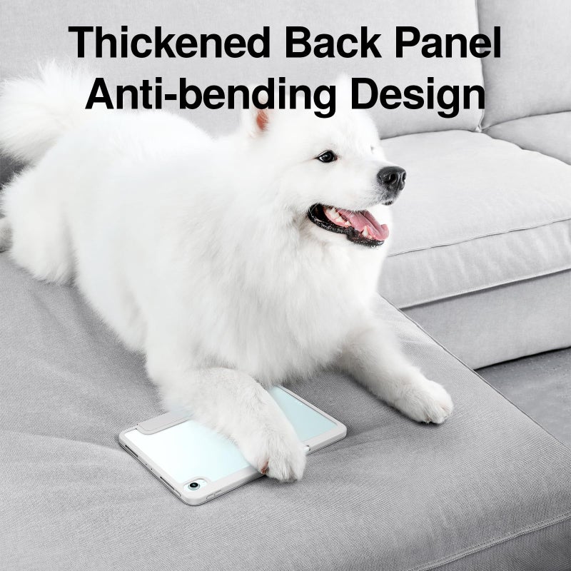 SMARTDEVIL Magnetic Case for iPad Air 13 inch (M3 2025/ M2 2024, 7th/6th Gen) & iPad Pro 12.9 inch (2018/2020, 3rd/4th Gen), Slim Trifold Stand with Clear Hard Back, Auto Wake/Sleep â€“ Light Gray - Image 3