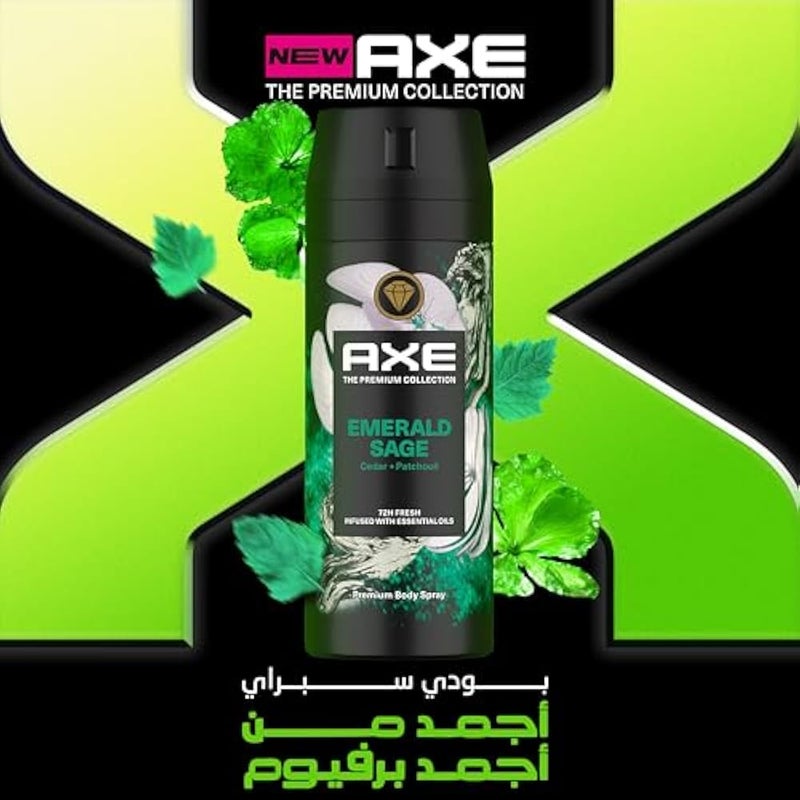 Axe The Premium Collection, Body Spray for Men, Emerald Sage,for fine body fragance & 72H odor protection deodorant, 150ml - Image 3