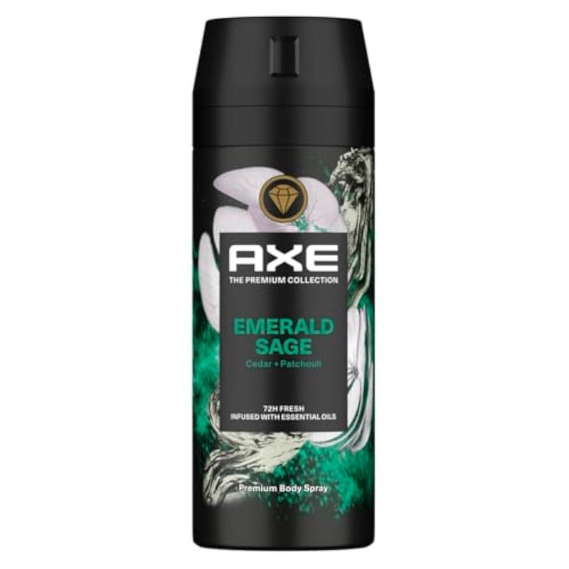 Axe The Premium Collection, Body Spray for Men, Emerald Sage,for fine body fragance & 72H odor protection deodorant, 150ml - Image 1