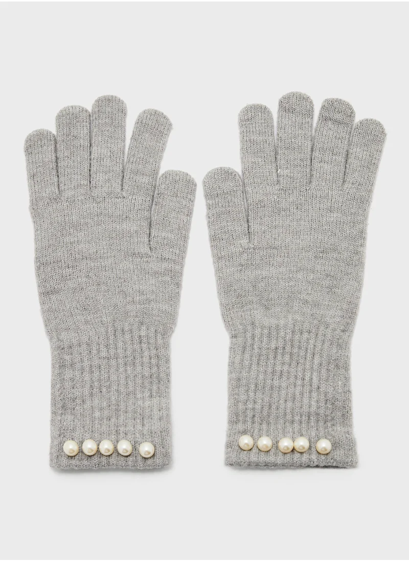 ايلا Pearl Detail Knitted Winter Glove