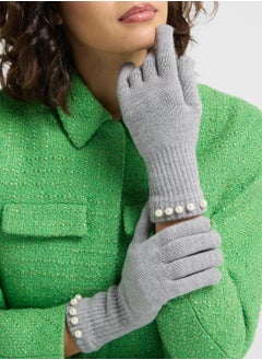 ELLA Pearl Detail Knitted Winter Glove  - Image 5
