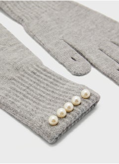 ELLA Pearl Detail Knitted Winter Glove  - Image 4