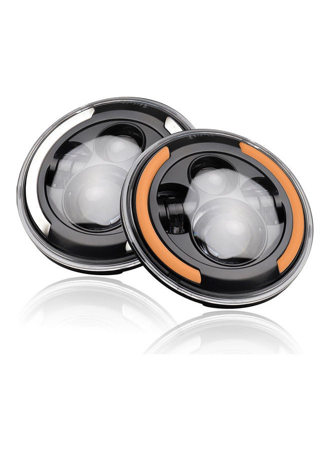 Loquat 12V/24V Motorcycle Car Headlight  Round LED Driving Lamp - Image 1