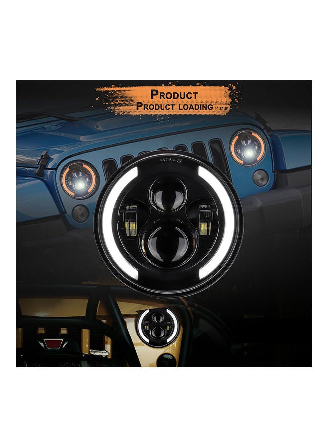 Loquat 12V/24V Motorcycle Car Headlight  Round LED Driving Lamp - Image 2