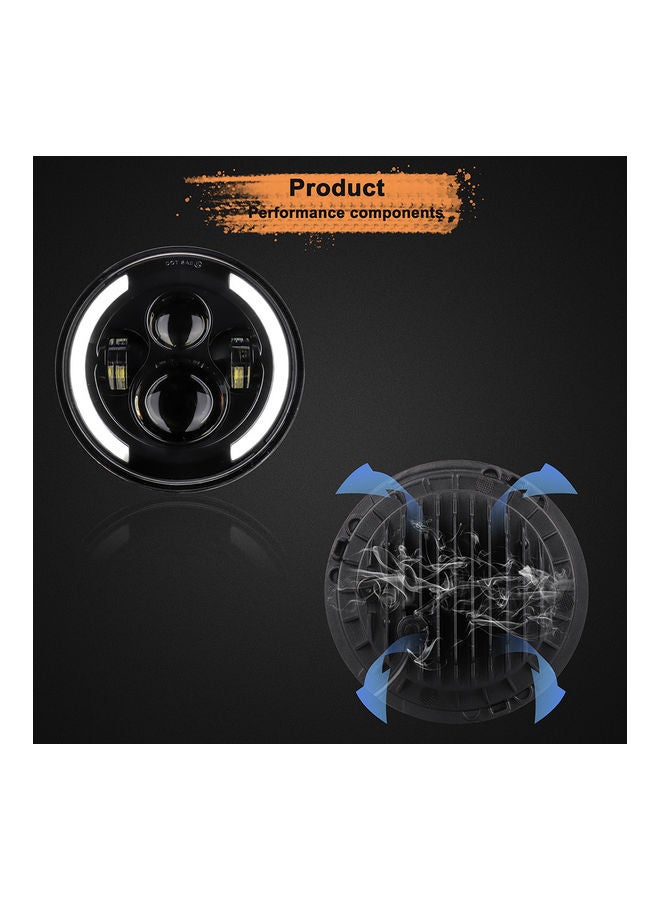 Loquat 12V/24V Motorcycle Car Headlight  Round LED Driving Lamp - Image 3