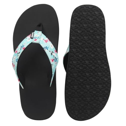 SHAPECRUNCH Women's Arch Support Slippers | Ortho Flipflops with soft MCR footbed - Reduce Pressure on Feet, Joints, and Back (Black Floral, UK Footwear Size System, Adult, Women, Numeric, Medium, 9) - Image 4