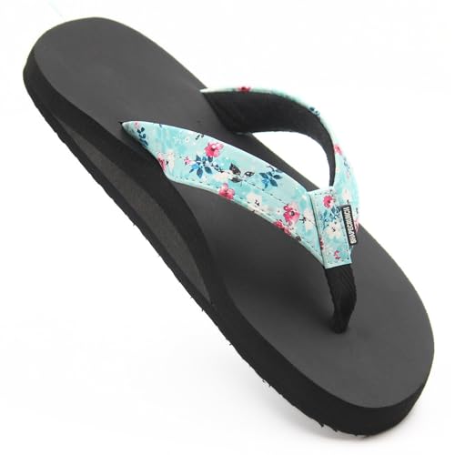 SHAPECRUNCH Women's Arch Support Slippers | Ortho Flipflops with soft MCR footbed - Reduce Pressure on Feet, Joints, and Back (Black Floral, UK Footwear Size System, Adult, Women, Numeric, Medium, 9) - Image 1