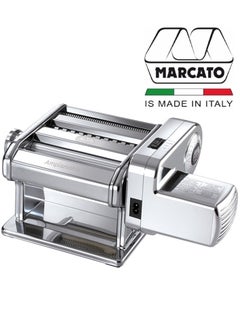 Marcato pasta making machine 2 In 1 manual and electric 100W made in Italy, makes spaghetti, lasagna, fettuccine, and tagliolini.