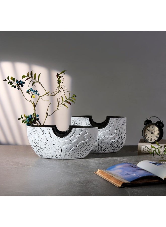 DANUBE HOME Danube Home Norwich Ceramic Rock Textured Vase - 37X10X17Cm Elegant Silver Home Decor Collection For Fresh Flowers Decoration Durable High-Quality Ceramic Vase| Decorative Home Accessories  - Image 3