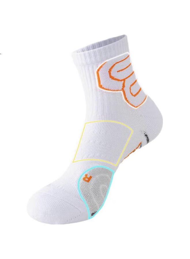 Modal 3 Pairs Professional Sports Socks For Men, Mid-Calf Cotton Socks, 7A Antibacterial Soccer Socks, Marathon Running Socks, Badminton And Basketball Socks - Image 1