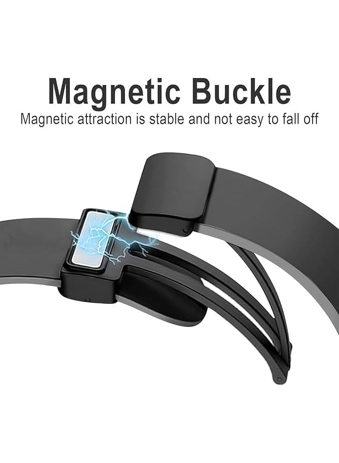 Magnetic Band for Watch 6 Classic 47mm 43mm/5 Pro 45mm/Watch 7 FE 6 5 4 44mm 40mm/4 Classic 46mm 42mm,Silicone Strap for Watch 5 Pro 45mm,No Gap Buckle - Image 4