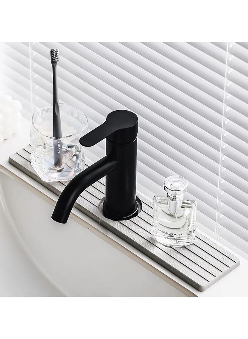 سيوسي سجادات صنبور المطبخ دياتومي، عبوتان، واقي من الرذاذ سريع الجفاف، ماسك للتقطير بالوعة، حصيرة حجرية ماصة للحمام وأحواض البار - Image 1