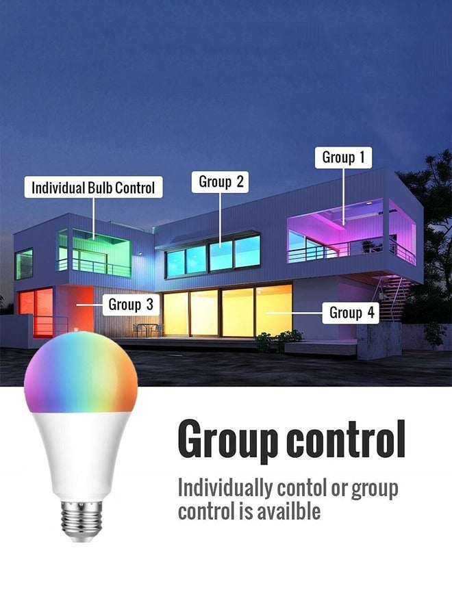 2pcs Smart Light Bulbs, 12W E27 Bluetooth Lamp Bulb LED RGB Color Changing - Image 4