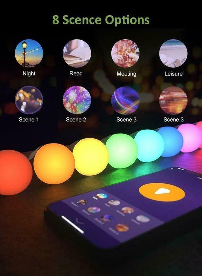 2pcs Smart Light Bulbs, 12W E27 Bluetooth Lamp Bulb LED RGB Color Changing - Image 3